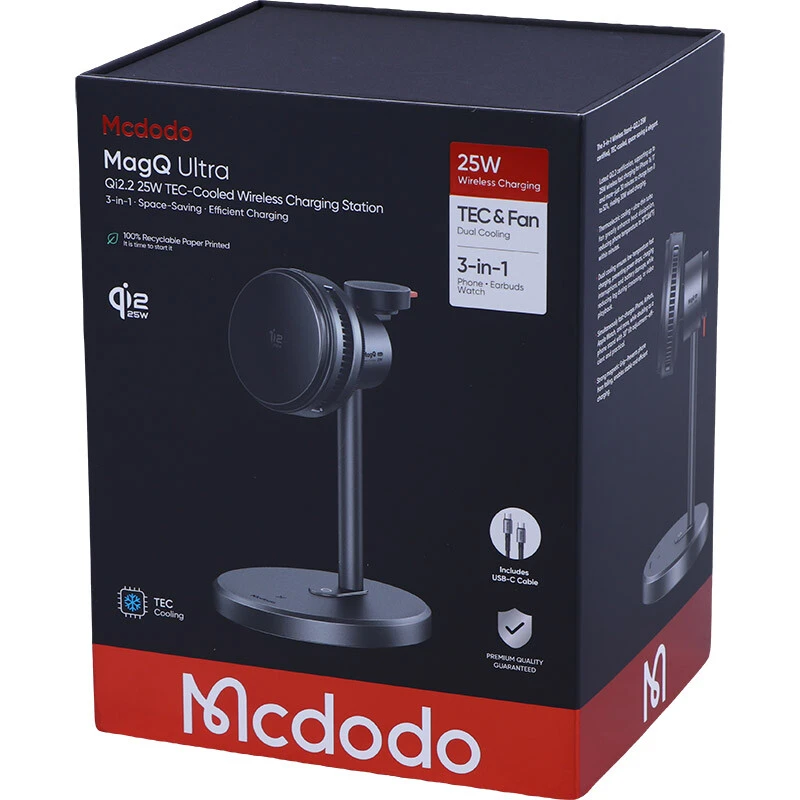 شارژر بی سیم و استند رومیزی مک دودو MagQ Ultra CH-617 25W