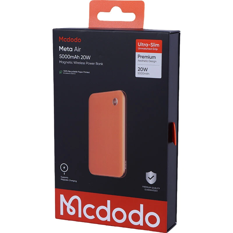 پاور بانک بی سیم فست شارژ مک دودو Meta Air MC-293 PD 20W ظرفیت 5000 میلی آمپر ساعت