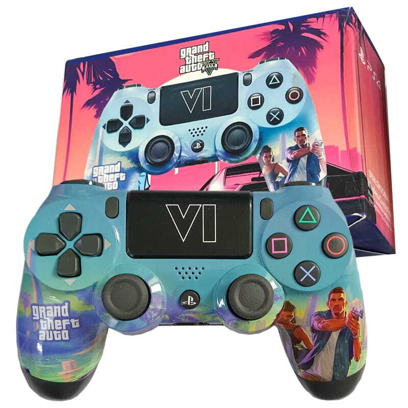دسته بازی بی سیم SONY PlayStation 4 DualShock 4 High Copy طرح GTA VI کد 4