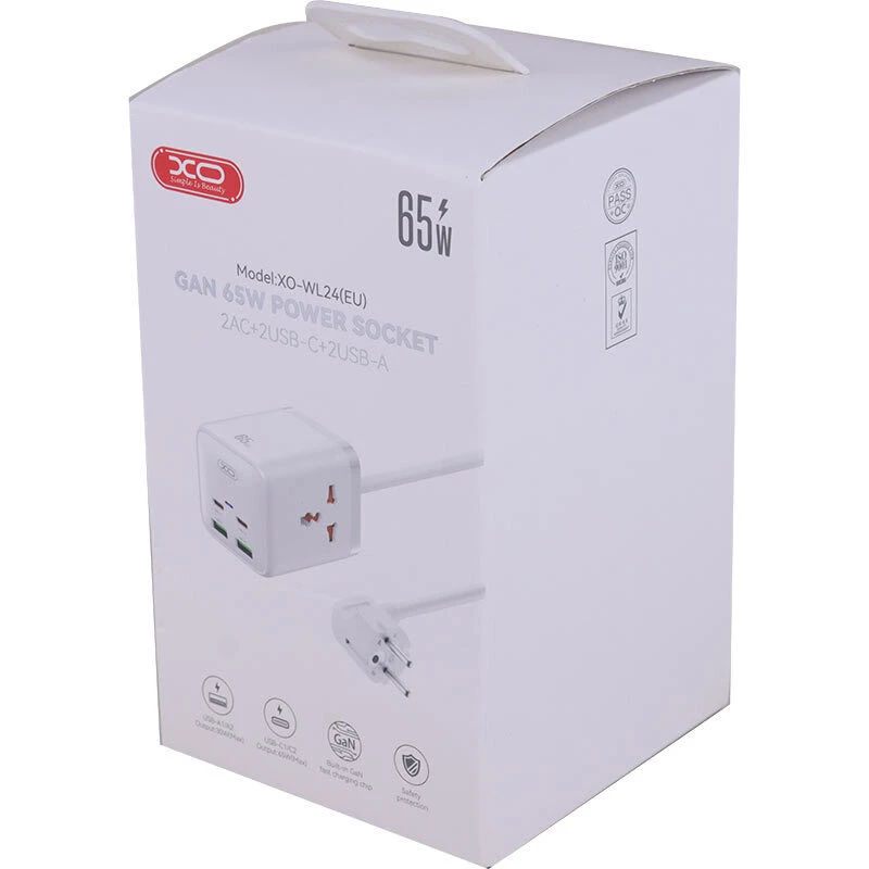 شارژر رومیزی فست شارژ 6 پورت 65 وات ایکس او XO-WL24(EU) GaN PD