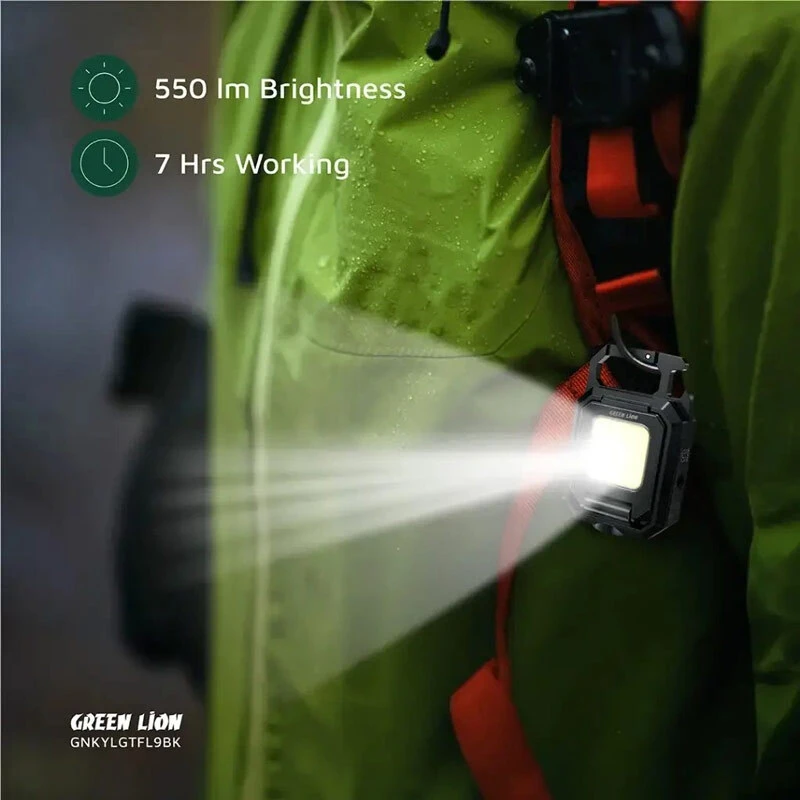 چراغ کمپینگ شارژی گرین لاین Keychain Light GL-FL9 GNKYLGTFL9BK