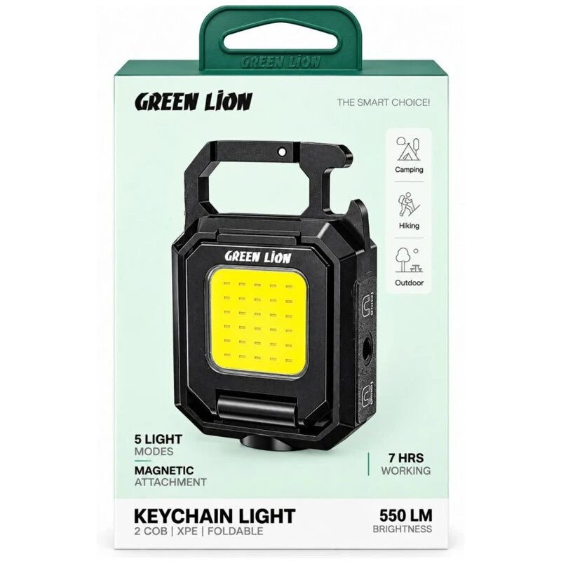 چراغ کمپینگ شارژی گرین لاین Keychain Light GL-FL9 GNKYLGTFL9BK