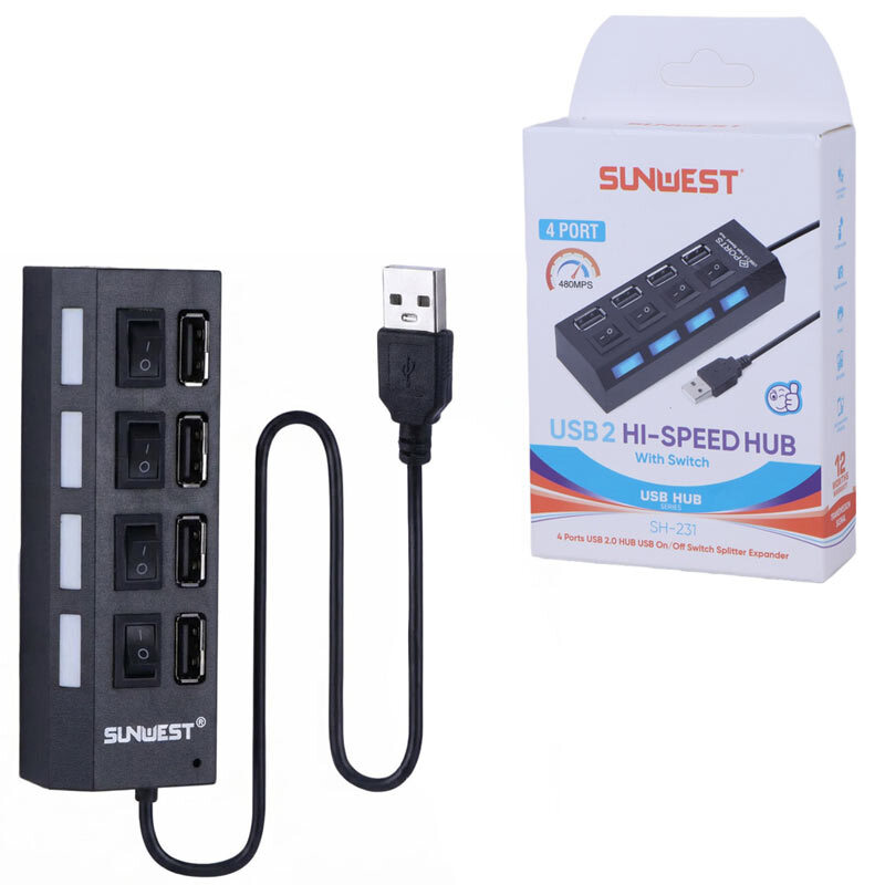 قیمت و خرید هاب 4 پورت USB سان وست SH-231