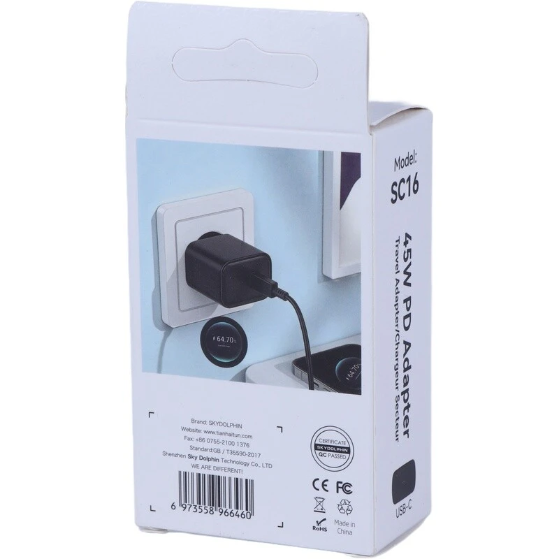 شارژر دیواری 45 وات اسکای دلفین SC16 PD 3A