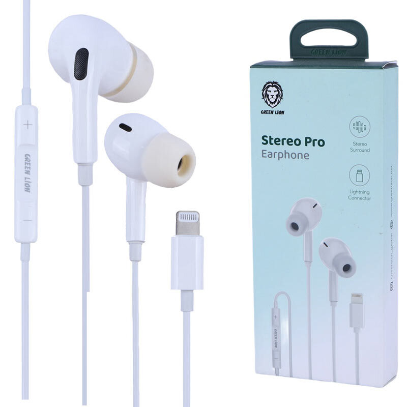 خرید هندزفری لایتنینگ گرین لاین Stereo Pro GNSTPROEPLG