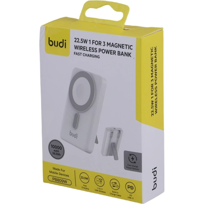 پاور بانک بی سیم فست شارژ بودی PB809W PD 22.5W ظرفیت 10000 میلی آمپر ساعت