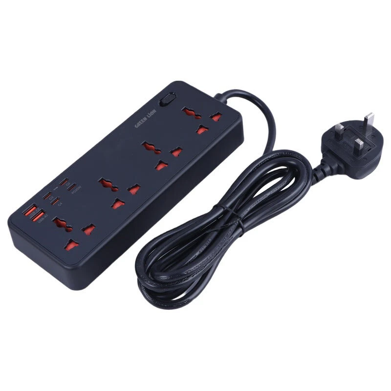 چند راهی 4 خانه گرین لاین GS-700 GNGS700PSTI با کابل 2 متری + شارژر USB و Type-C