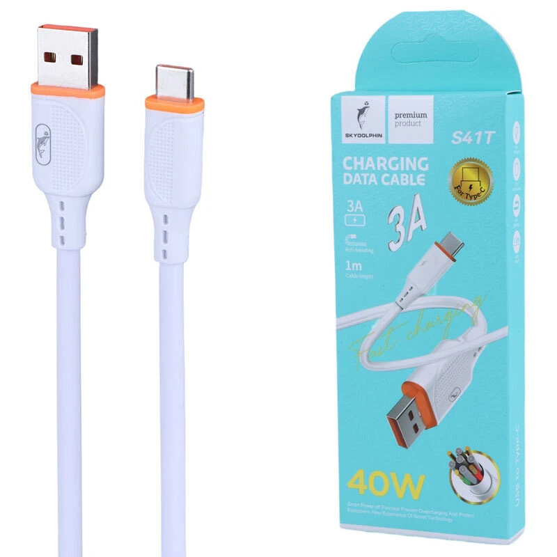 کابل تایپ سی فست شارژ 40 وات اسکای دلفین S41T طول 1 متر