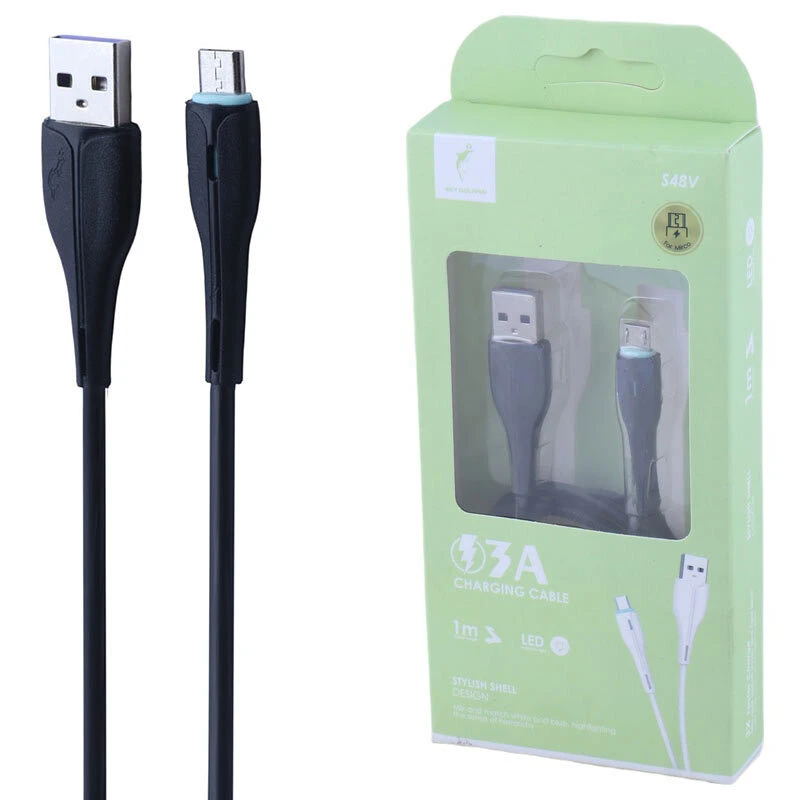 کابل میکرو یو اس بی فست شارژ 3 آمپر اسکای دلفین S48V طول 1 متر