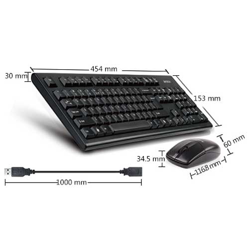 کیبورد و موس بی سیم ای فورتک 3100N
