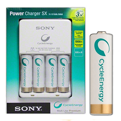 شارژر SONY BCG-34HH4KN + چهار عدد باتری 2100mAh AA شارژی