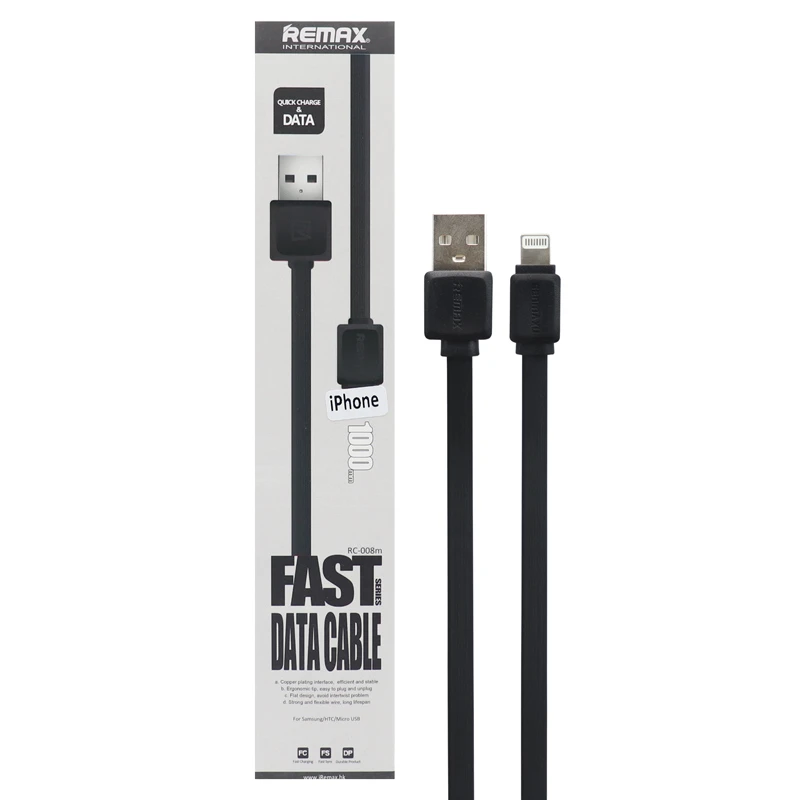 کابل فلت آیفونی Remax Fast Series RC-008 2.1A 1m