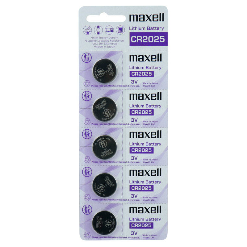 باتری سکه ای Maxell Lithium CR2025 بسته ۵ عددی