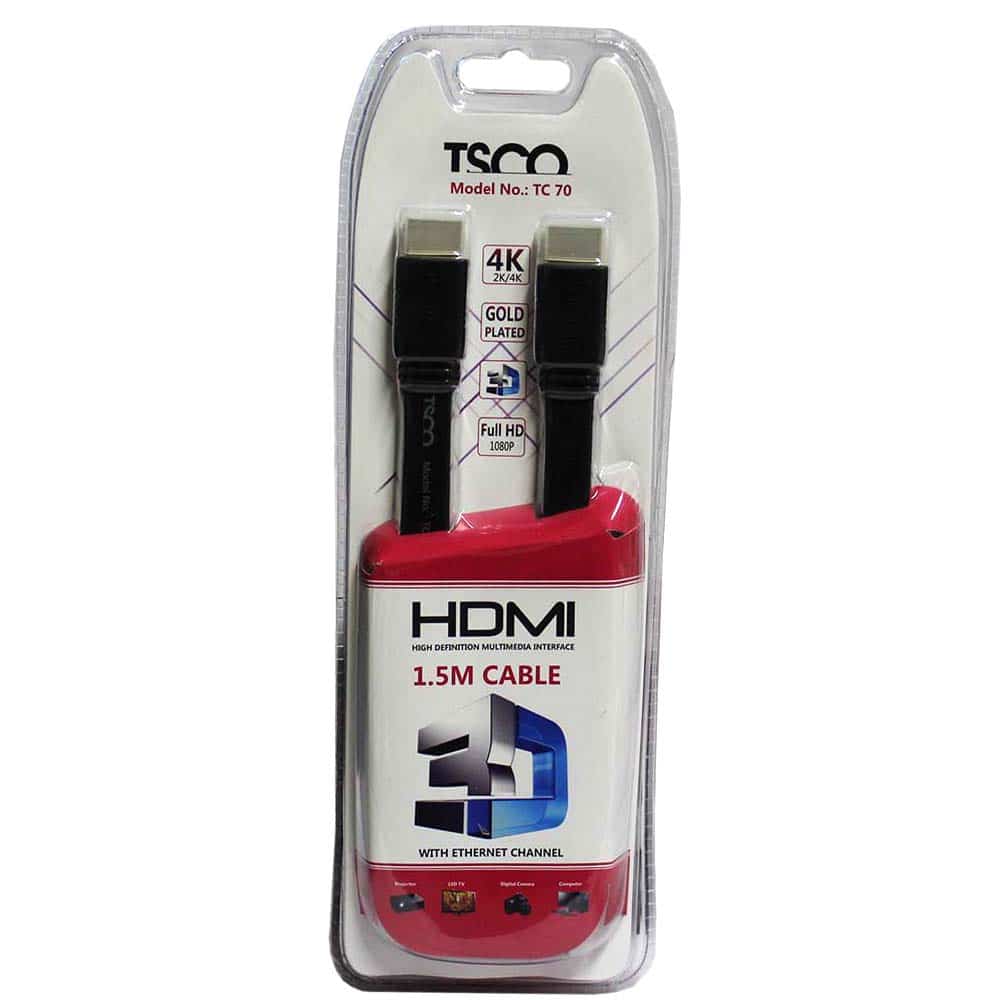 کابل تسکو فلت TSCO HDMI TC-70 3D 4K 1.5m