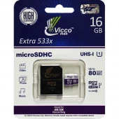 رم میکرو 16 گیگ ویکومن Vicco man U1 80MB/s + خشاب