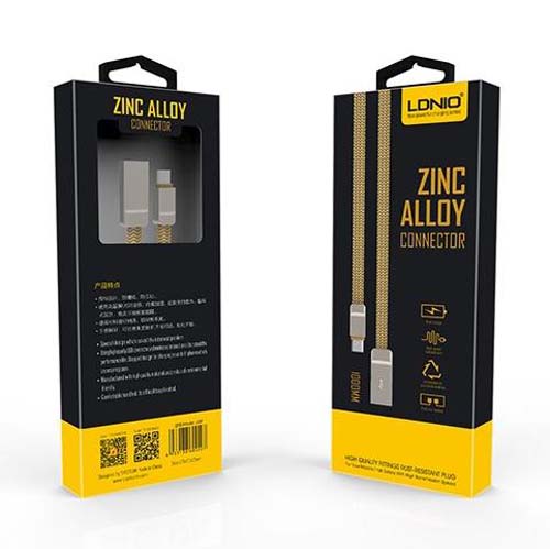 کابل آیفون فلت سرفلزی LDNIO LS20