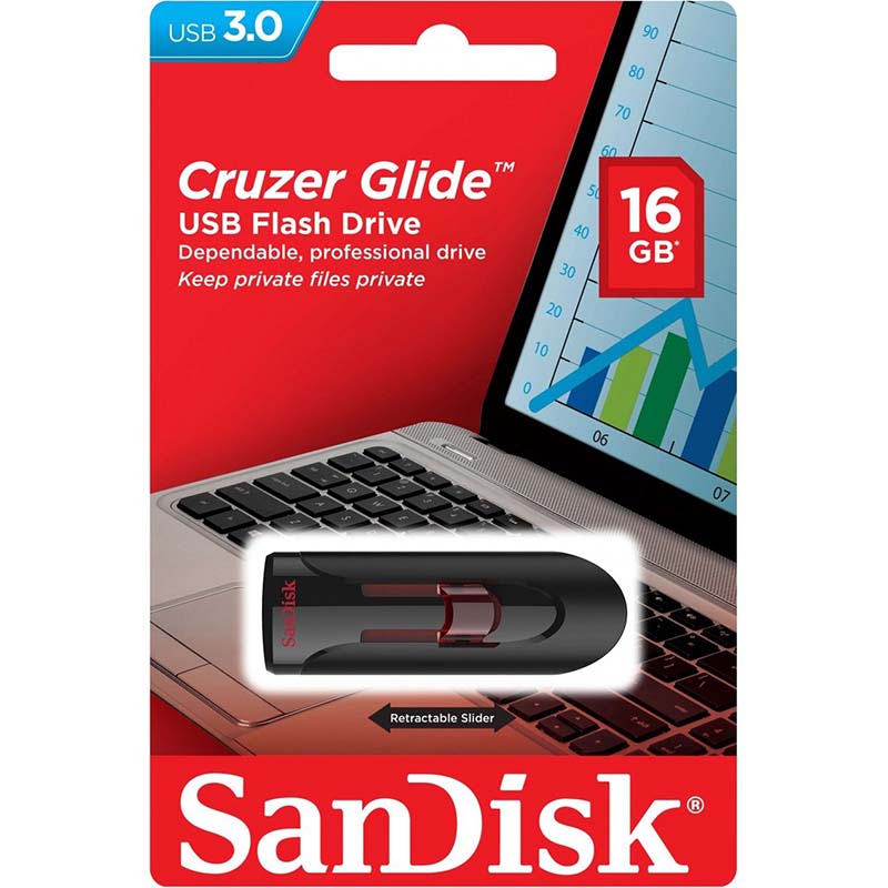 فلش مموری 16 گیگ سن دیسک SanDisk Cruzer Glide USB3.0