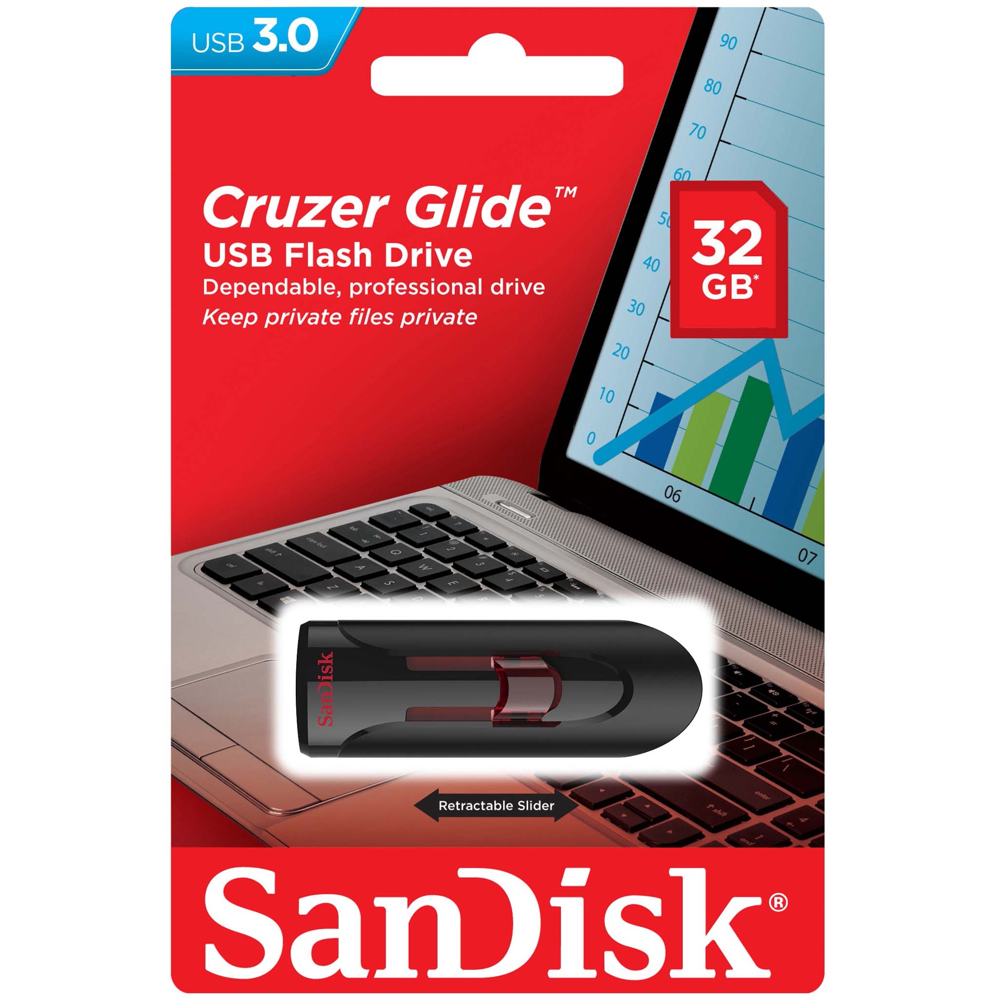 فلش 32 گیگ سن دیسک SanDisk Cruzer Glide USB3.0