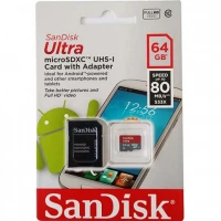 رم میکرو 64 گیگ سن دیسک SanDisk Ultra U1 80MB/s + خشاب