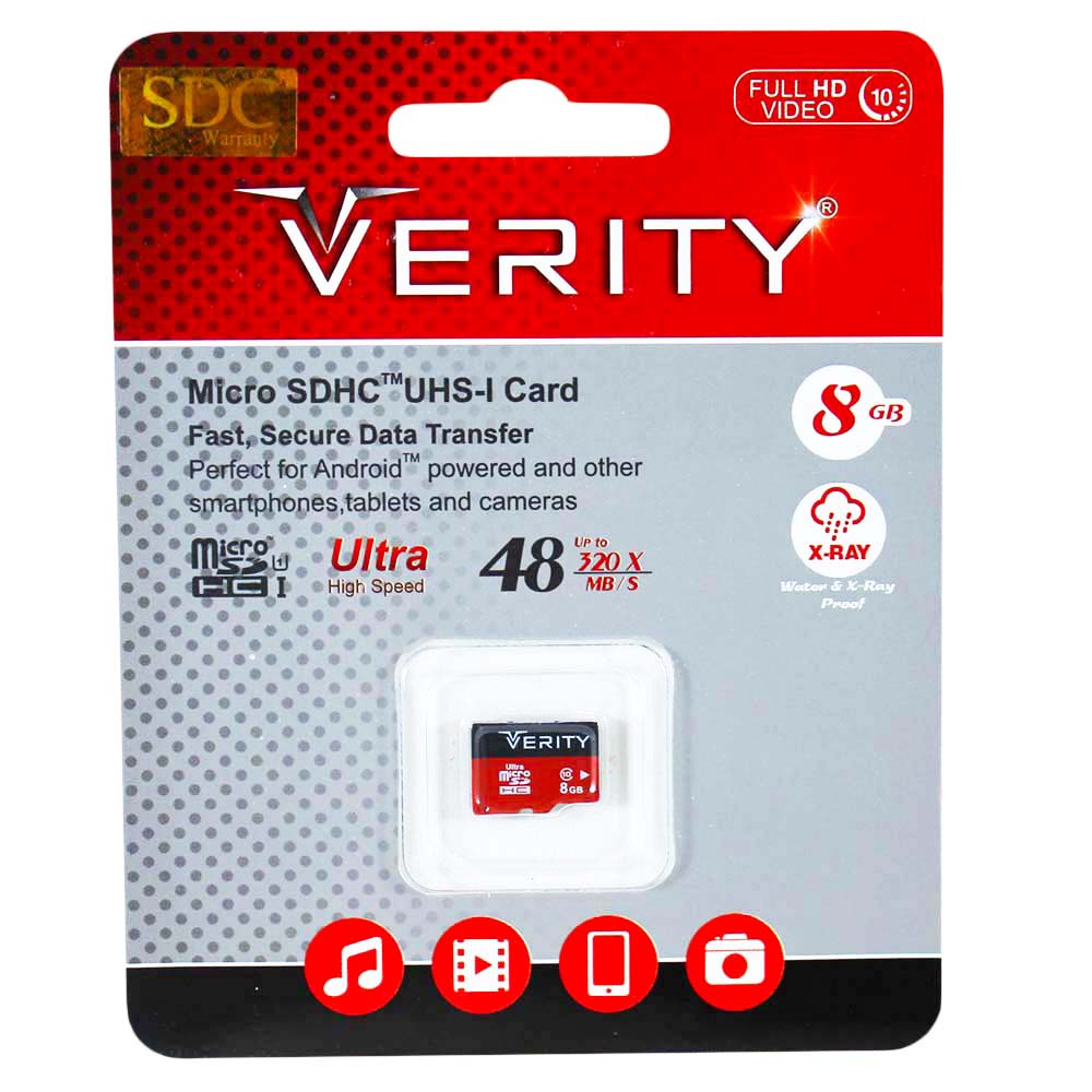 رم میکرو 8 گیگ وریتی Verity Micro U1 48MB/s بدون خشاب