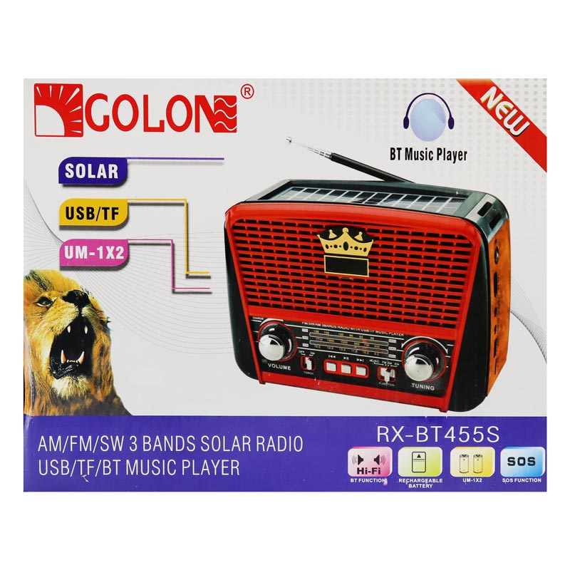 رادیو اسپیکر رم و فلش خور GOLON RX-BT 455S
