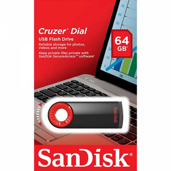 فلش 64 گیگ سن دیسک SanDisk Cruzer Dial CZ57