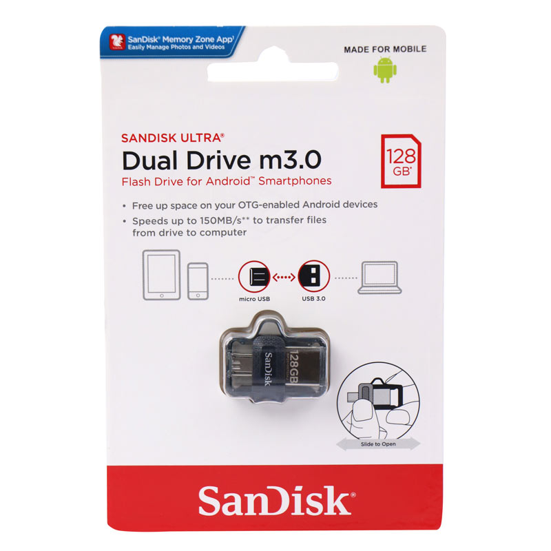 فلش 128 گیگ سن دیسک SanDisk m3.0 OTG USB3.0