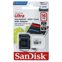 رم میکرو 16 گیگ سن دیسک SanDisk Ultra U1 80MB/s + خشاب
