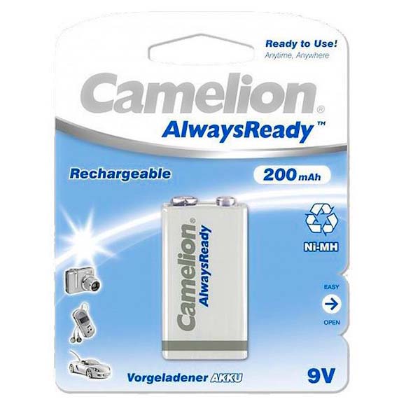 باتری کتابی شارژی Camelion AlwaysReady 9V 200mAh