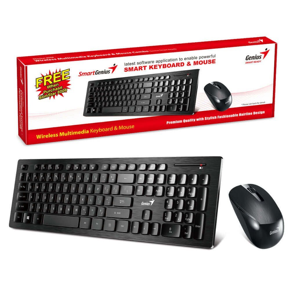 کیبورد و موس بی سیم جنیوس SlimStar 8008