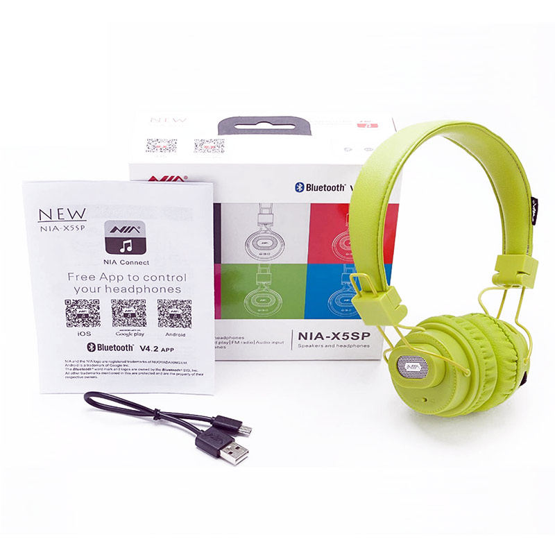 هدفون نیا بلوتوثی و رم خور NIA X5SP دارای اسپیکر + اپلیکیشن