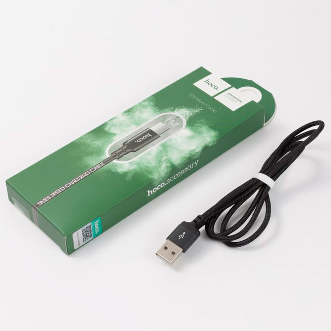 کابل میکرو یو اس بی فست شارژ hoco X14 2.4A 1m