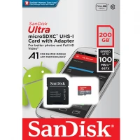 رم میکرو 200 گیگ سن دیسک SanDisk Ultra U1 A1 100MB/s + خشاب