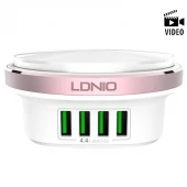 شارژر 4 پورت الدینیو LDNIO A4406 4.4A 22W + چراغ LED