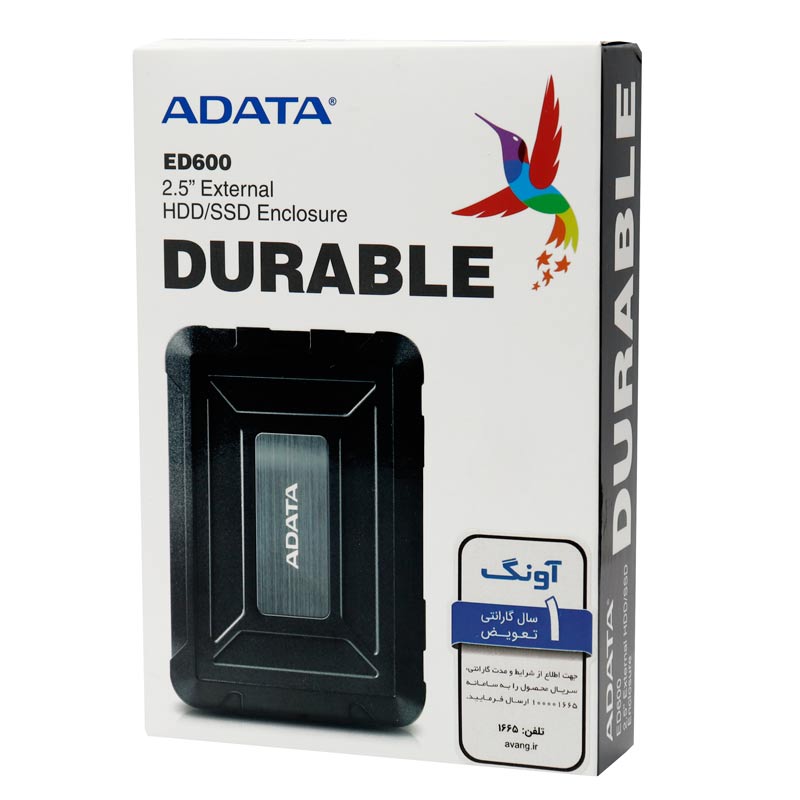 باکس هارد 2.5 اینچی HDD/SSD ای دیتا ED600