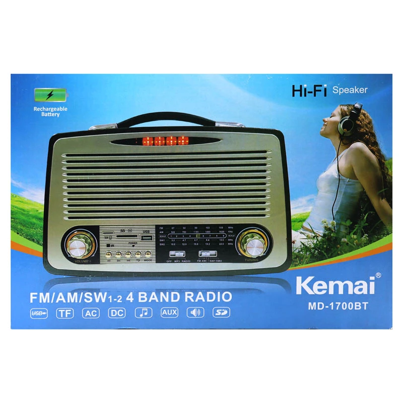 رادیو اسپیکربلوتوثی رم و فلش خور Kemai MD-1700BT