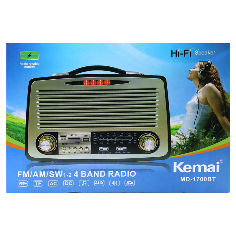 رادیو اسپیکربلوتوثی رم و فلش خور Kemai MD-1700BT