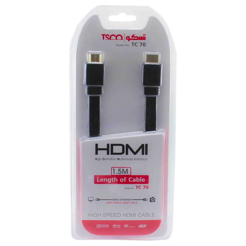 کابل تسکو فلت TSCO HDMI TC-70 3D 4K 1.5m
