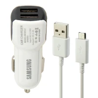 شارژر فندکی فست شارژ Samsung 2.4A 15W + کابل میکرو یو اس بی