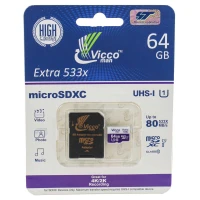 رم میکرو 64 گیگ ویکومن Vicco Extra U1 80MB/s + خشاب