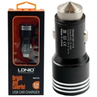 شارژر فندکی LDNIO DL-C25 + کابل میکرو یو اس بی