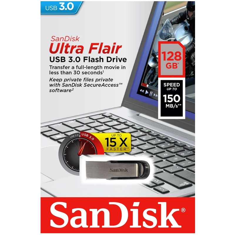 فلش 128 گیگ سن دیسک SanDisk Ultra Flair USB3.0