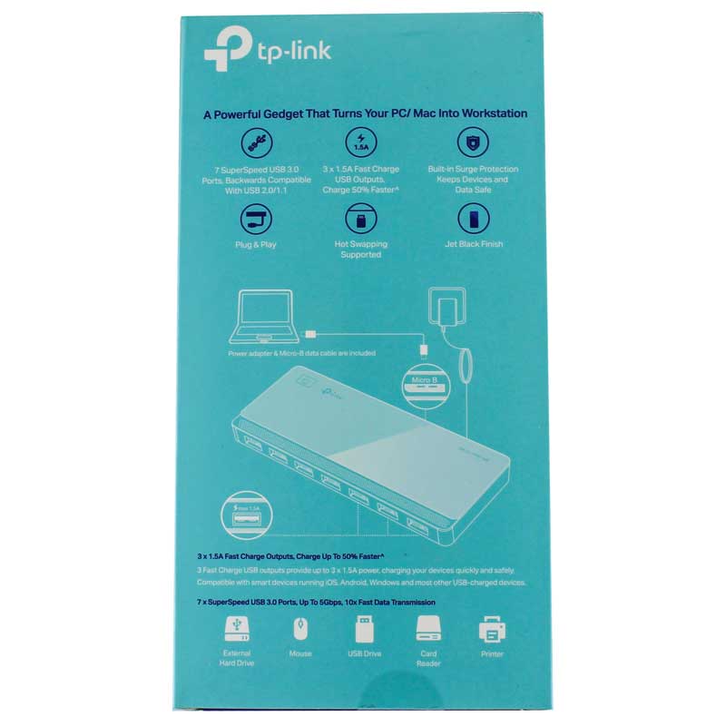 هاب 8 پورت USB3.0 تی پی لینک UH700