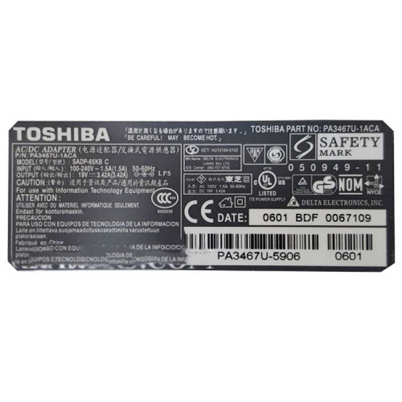 شارژر لپ تاپ Toshiba 19V 3.42A