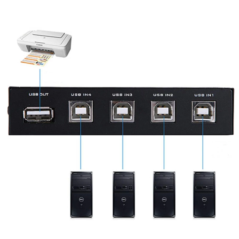 سوییچ پرینتر 4 پورت دستی وی نت V-Net