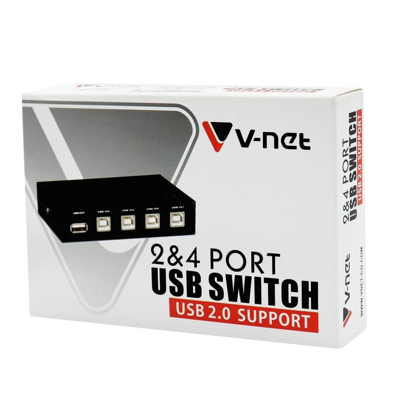 سوییچ پرینتر 4 پورت دستی وی نت V-Net