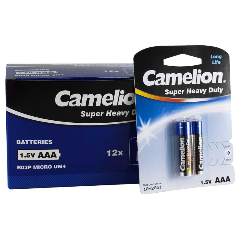 باتری دوتایی نیم قلمی کملیون Super Heavy Duty R03P