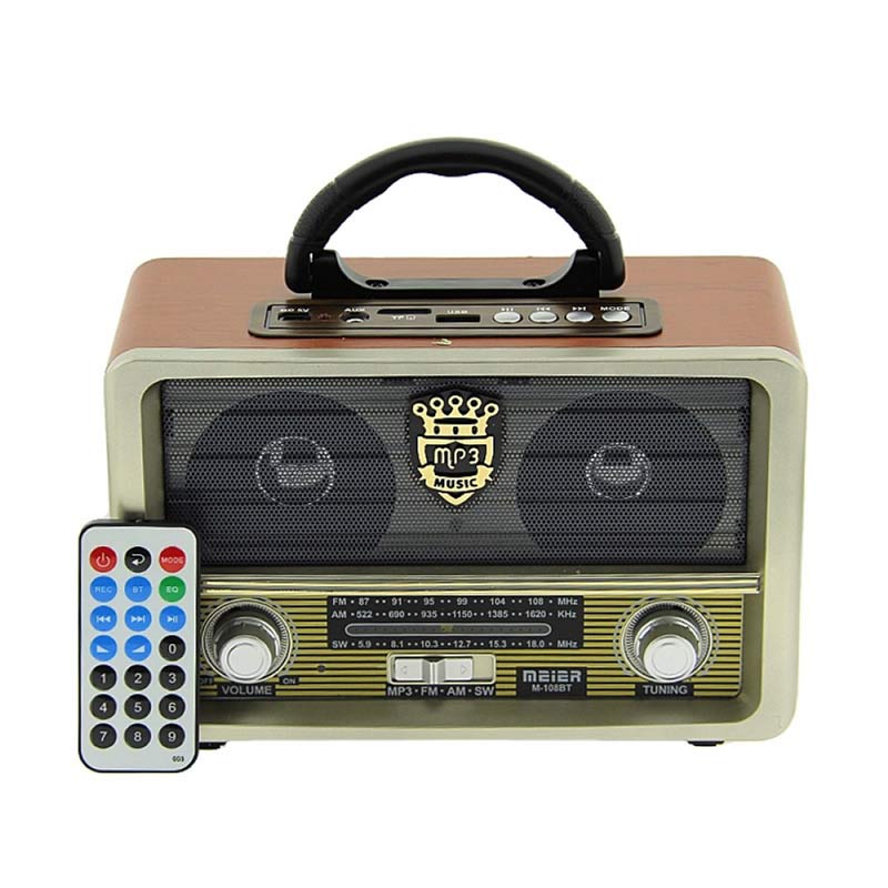 رادیو اسپیکر بلوتوثی رم و فلش خور Meier M-108BT + ریموت کنترل