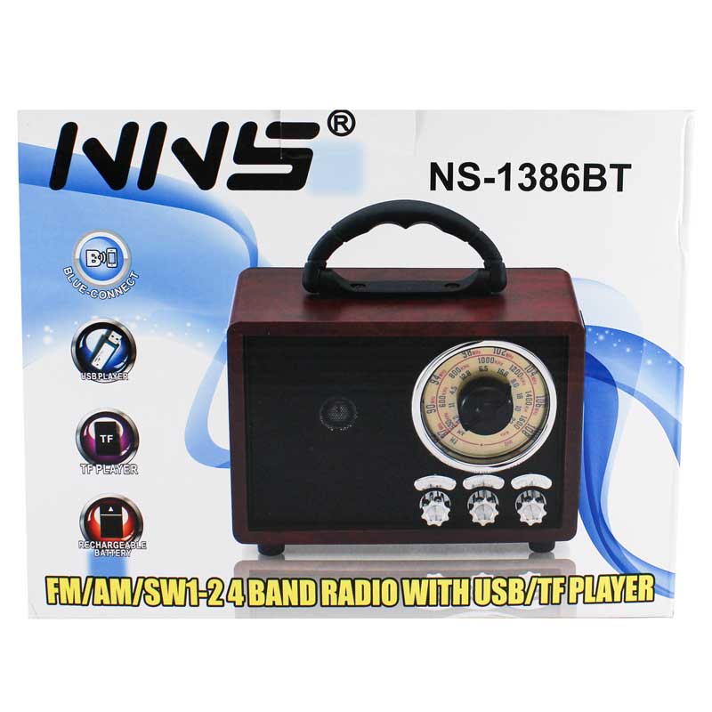 رادیو اسپیکر بلوتوثی رم و فلش خور NNS NS-1386BT