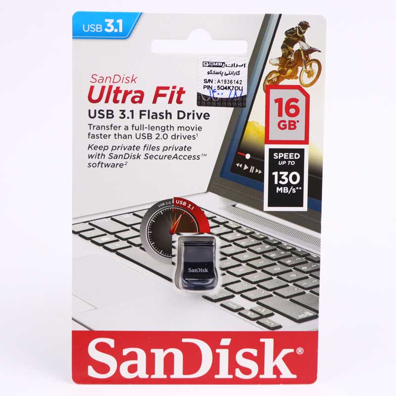 فلش 16 گیگ سن دیسک Sandisk Ultra Fit USB3.1